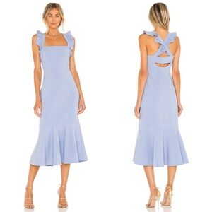 Likely Hara Dress in Lavender Luster Ruffle Strap Midi Dress Size 4